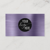 つや消しメタル深夜紫色の会社ロゴQRコード 名刺 (正面)