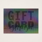 つや消しメタル虹ホログラフィックギフトカードブラック (正面)