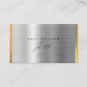 つや消しメタル金ゴールド署名スクリプトQRコード 名刺 (正面)