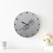 つや消しメタル – ルックトランペット ラージ壁時計 (ホーム)