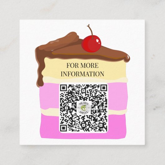 つや消しモダンカラフルパンさくらんぼ スクエア名刺 (裏面)