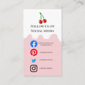 つや消しモダンカラフルパンさくらんぼ 名刺 (裏面)