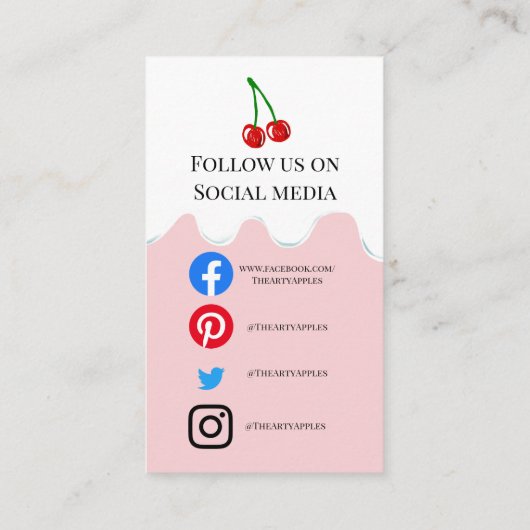 つや消しモダンカラフルパンさくらんぼ 名刺 (裏面)