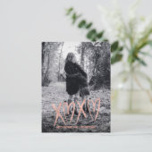 つや消しモダンバラ金ゴールドバレンタイン写真はがき シーズンポストカード (スタンド正面)