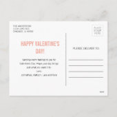 つや消しモダンバラ金ゴールドバレンタイン写真はがき シーズンポストカード (裏面)