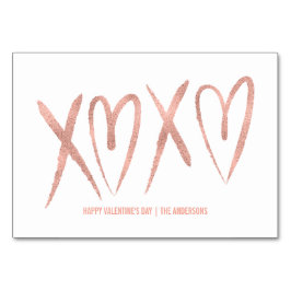 つや消しモダンバラ金ゴールド教室バレンタインカード テーブルナンバー