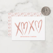 つや消しモダンバラ金ゴールド教室バレンタインカード ノートカード (正面/裏面インサイチュ)