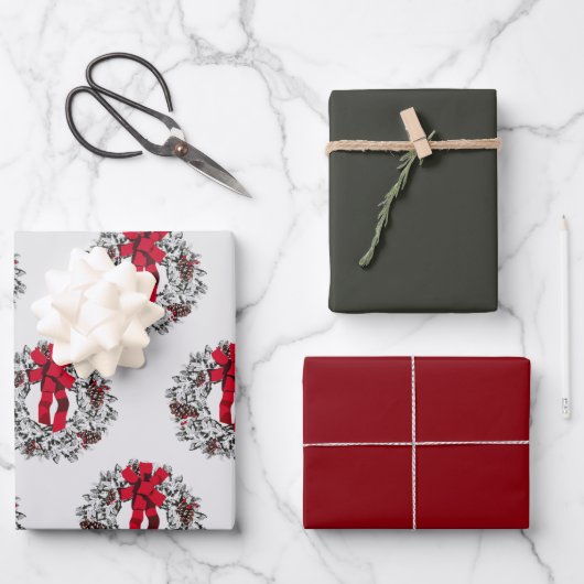 つや消しリースラッピングセット ラッピングペーパーシート (正面)