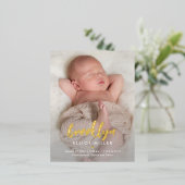 つや消し名箔ベビー誕生発表葉書 箔シーズンポストカード (立ち正面)
