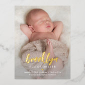 つや消し名箔ベビー誕生発表葉書 箔シーズンポストカード (正面)