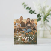 つや消し感謝感謝祭フォトカードポストカード シーズンポストカード (スタンド正面)