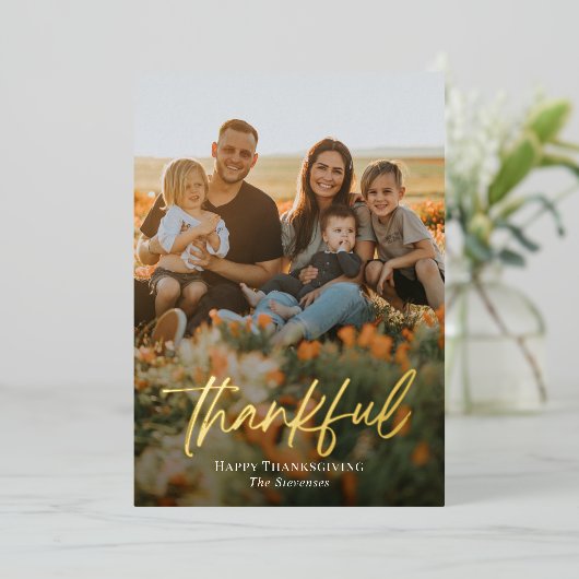 つや消し感謝箔感謝記念撮影カード 箔シーズンカード (立ち正面)