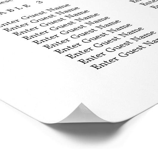 つや消し書道座席表ポスター ポスター (角)