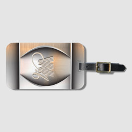 つや消し輝くスチールモノグラム ラゲッジタグ