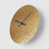 つや消し金ゴールドメタルルックウォールクロック ラウンド壁時計 (傾斜)