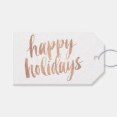 つや消し銅ハッピーホリデーズクリスマスギフトラベル ギフトタグ (正面(横))