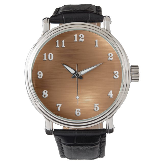 つや消し銅色 腕時計 (正面)