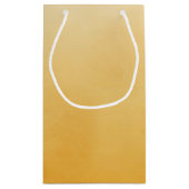 つや消エレガントし黄色に金ゴールドモシンプルノグラム スモールペーパーバッグ (裏面)