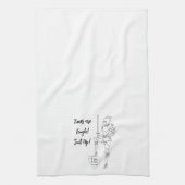 つらい時こそ！全身防具で臨め！” キッチンタオル (縦)