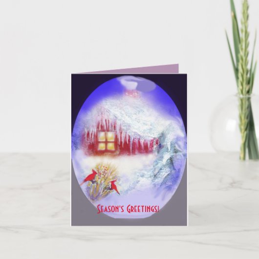 つららおよび雪のクリスマスのメッセージカード シーズンカード (正面)