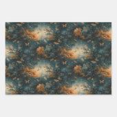 つららヴィンテージスタイル模様フローラ昆虫 ラッピングペーパーシート (正面)