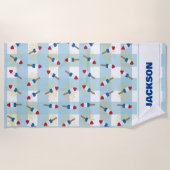 つらら及び花火タオパーソナライズされたル ビーチタオル (正面)