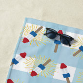 つらら及び花火タオパーソナライズされたル ビーチタオル (インサイチュ)