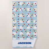 つらら及び花火タオパーソナライズされたル ビーチタオル (正面)