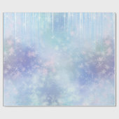 つらら 雪の結晶 氷の結晶 青 紫 誕生日 ラッピングペーパー (フラット)