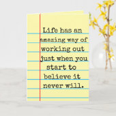 「つるあそこだIt Out Out»リーガルパッドカード カード (黄色い花)