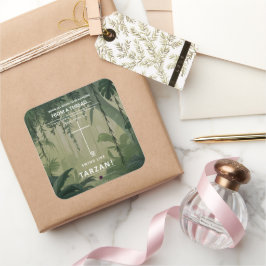 つるが糸に乗っている スクエアシール