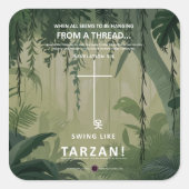 つるが糸に乗っている スクエアシール (正面)