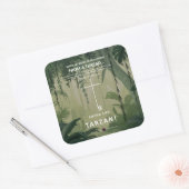 つるが糸に乗っている スクエアシール (封筒)