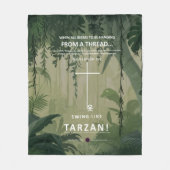 つるが糸に乗っている フリースブランケット (正面)