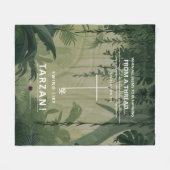 つるが糸に乗っている フリースブランケット (正面(横))