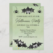 つるこうもりハロウィーン招待状 招待状 (正面/裏面)