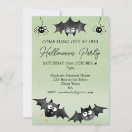 つるこうもりハロウィーン招待状 招待状