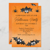 つるこうもりハロウィーン招待状 招待状 (正面/裏面)