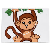 つるしている猿ちょうど ラージペーパーバッグ (正面)