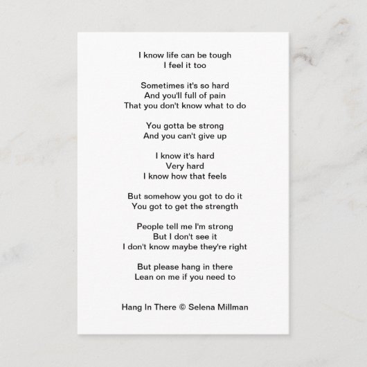 「つるそこに」の詩 エンクロージャーカード (正面)