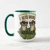 つるで、悪化する – Frog Mug マグカップ (左)
