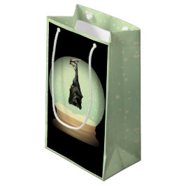 つるのこうもりスノーグローブ黒ヴィンテージゴシック秋 スモールペーパーバッグ