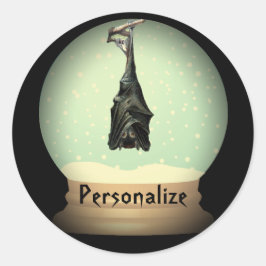 つるのこうもりスノーグローブ黒ヴィンテージゴシック秋 ラウンドシール