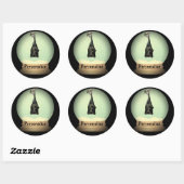 つるのこうもりスノーグローブ黒ヴィンテージゴシック秋 ラウンドシール (シート)