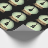 つるのこうもりスノーグローブ黒ヴィンテージゴシック秋 ラッピングペーパー (角)