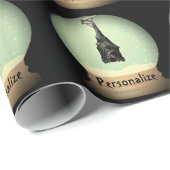 つるのこうもりスノーグローブ黒ヴィンテージゴシック秋 ラッピングペーパー (ロールコーナー)