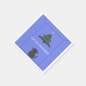 つるのクリスマスツリー対ネコ スタンダードカクテルナプキン (角)