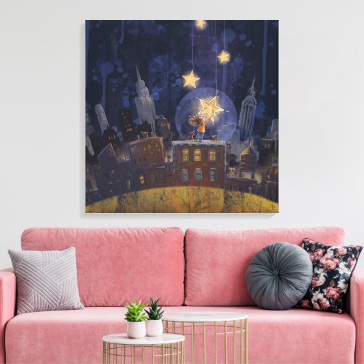 つるのスターズアートマット キャンバスプリント (インサイチュ (リビング))