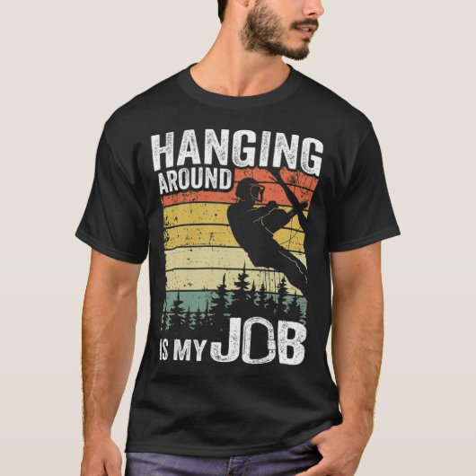 つるはのまわりに私の仕事おもしろいでおもしろいす Tシャツ (正面)