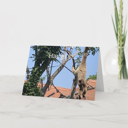 つるオン、サル誕生日 カード (正面)